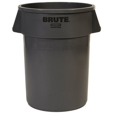 Rubbermaid Commercial Brute Plastic Commercial Trash Can, 32 gal, Gray