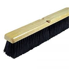 REN03979 24 in. Polypropylene Broom Fine Sweep Flagged with 3 in. Trim Grey